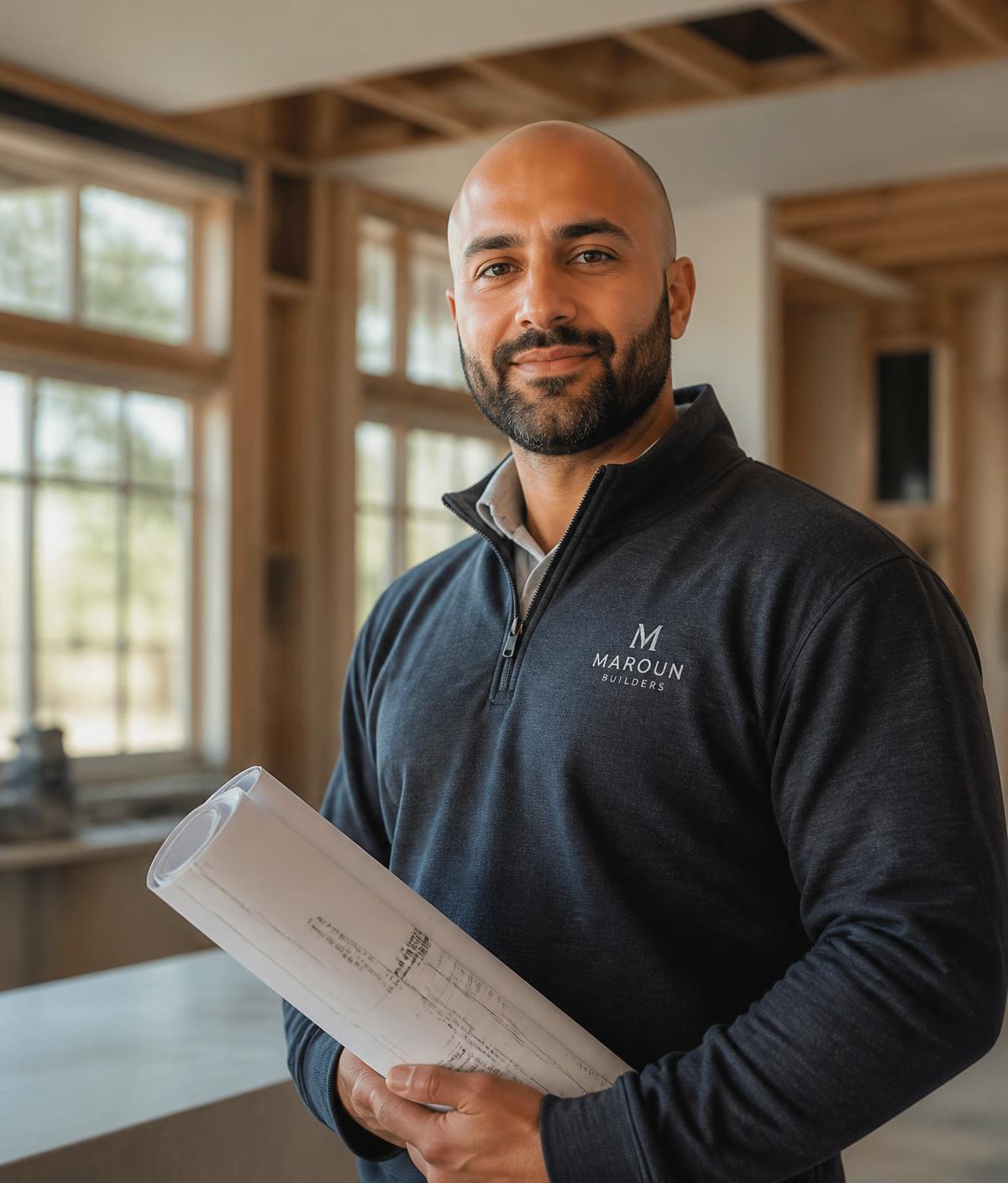 Mostafa Al-Rashid, founder of Ronin Inc., on a renovation site in London Ontario